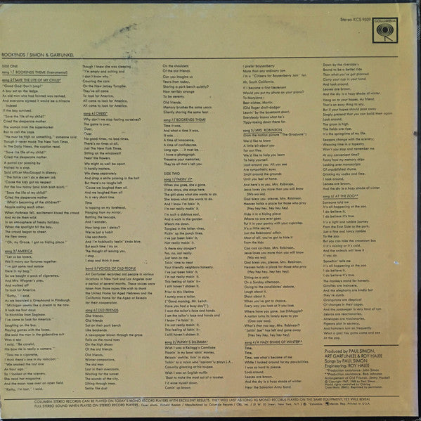 Simon & Garfunkel – Bookends - 1968 US Original VinylPursuit.com