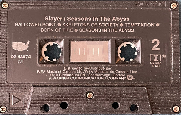 Slayer – Seasons In The Abyss –  1990 Cassette VinylPursuit.com