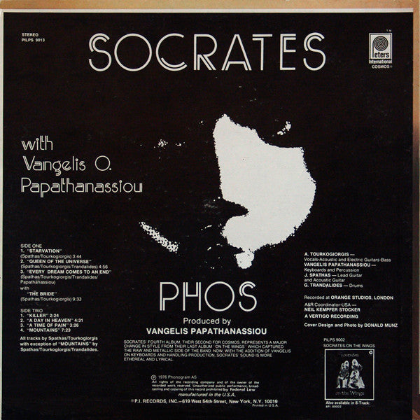 Socrates with Vangelis O. Papathanassiou – Phos - 1976 US Original