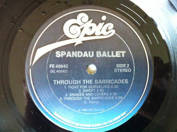 Spandau Ballet – Through The Barricades - 1987 Pressing