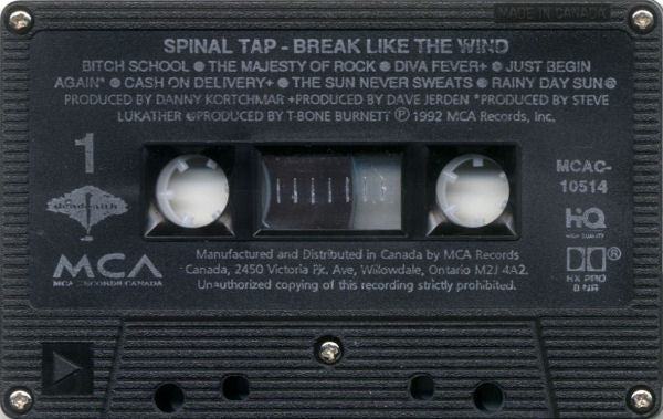 Spinal Tap – Break Like The Wind - Cassette, 1992 VinylPursuit.com