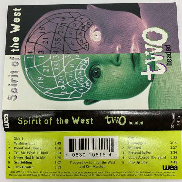 Spirit Of The West – Two Headed - 1995 Cassette - Vinyl Pursuit Inc