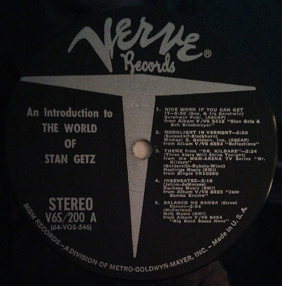 Stan Getz ‎– A Stan Getz Sampler: An Introduction To The World Of Stan Getz - 1964 Verve Original