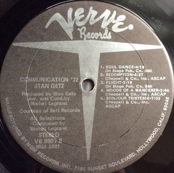 Stan Getz – Communications '72 - 1972 US Verve Original VinylPursuit.com