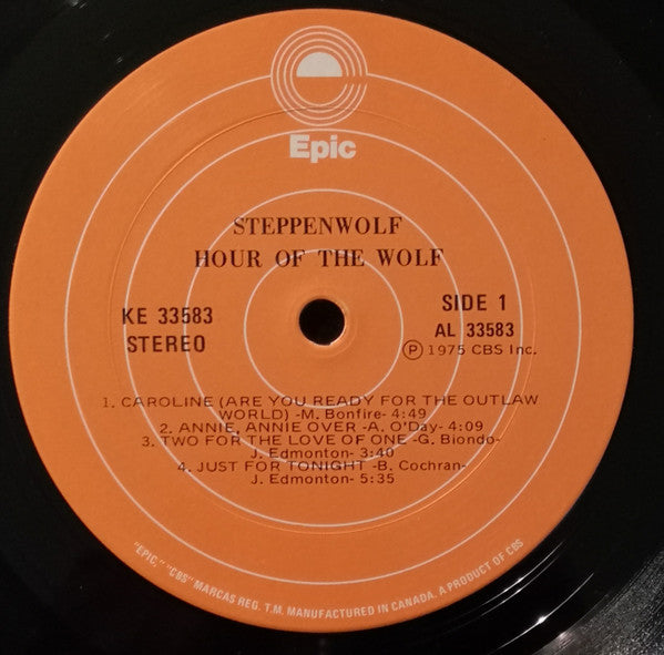 Steppenwolf – Hour Of The Wolf - 1975 Original! Vinyl Pursuit Inc