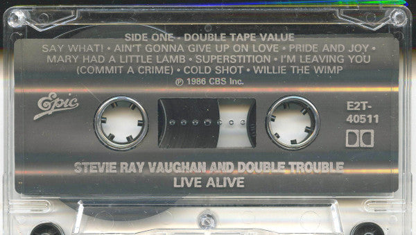 Stevie Ray Vaughan And Double Trouble – Live Alive - 1986 Cassette VinylPursuit.com