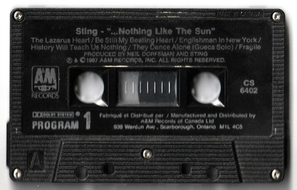 Sting - Nothing Like The Sun - 1987 Cassette VinylPursuit.com