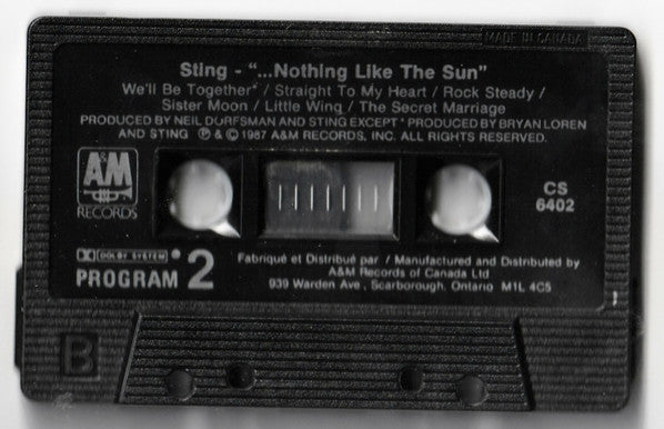 Sting - Nothing Like The Sun - 1987 Cassette VinylPursuit.com