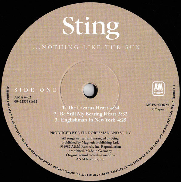 Sting - Nothing Like The Sun - "Made in Germany" VinylPursuit.com