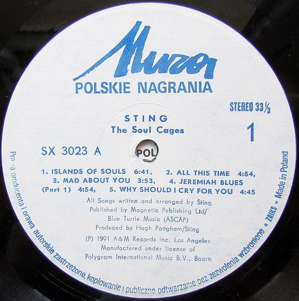 Sting – The Soul Cages - 1991 Polish Original VinylPursuit.com