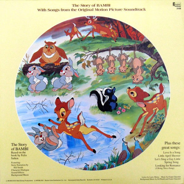 Story And Songs From Bambi - 1982 Original Picture Disc VinylPursuit.com