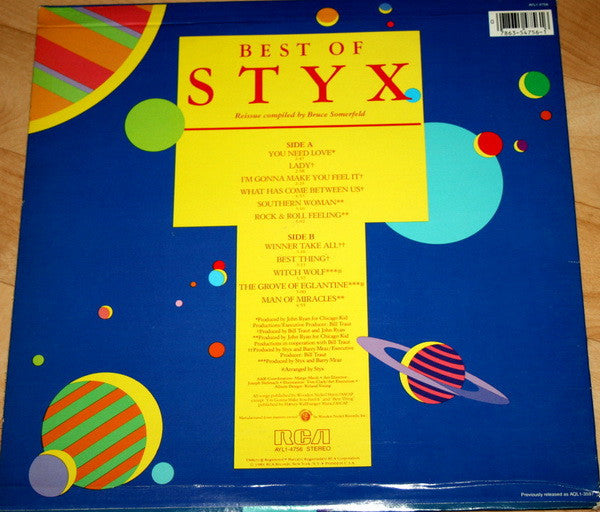 Styx – Best Of Styx - 1980 US Pressing