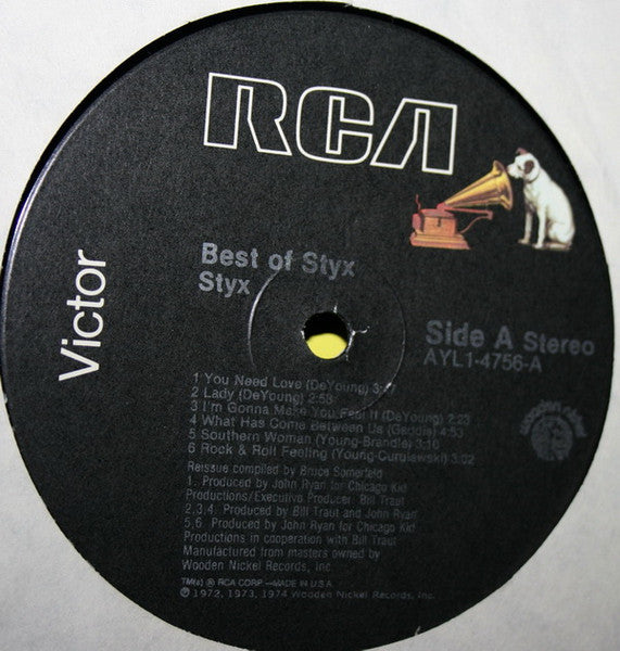 Styx – Best Of Styx - 1980 US Pressing