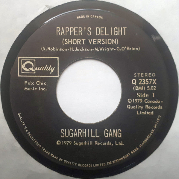 Sugarhill Gang – Rapper's Delight -  7" Single - 1979 Classic!