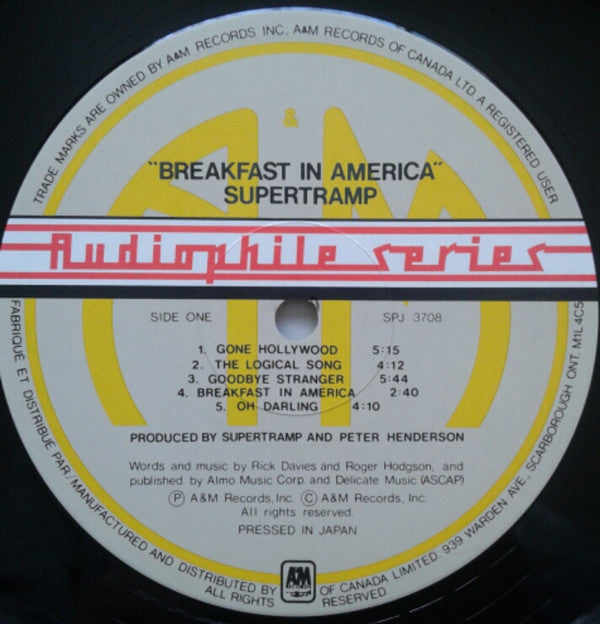 Supertramp – Breakfast In America - Audiophile Pressing!