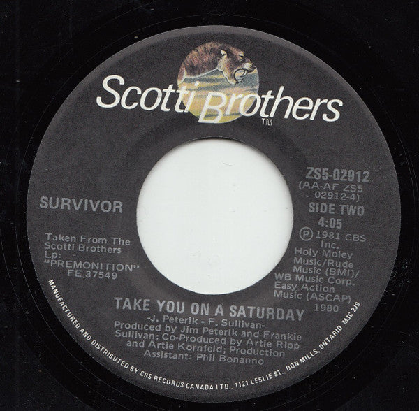 Survivor – Eye Of The Tiger - 7" Single, 1982 Vinyl Pursuit Inc