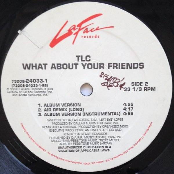 TLC – What About Your Friends - 1992 Original VinylPursuit.com