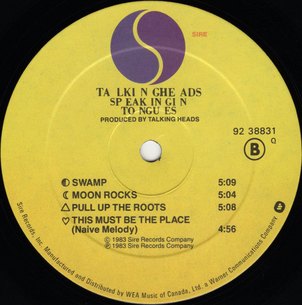 Talking Heads ‎– Speaking In Tongues - 1983 Original, Generic Cover VinylPursuit.com