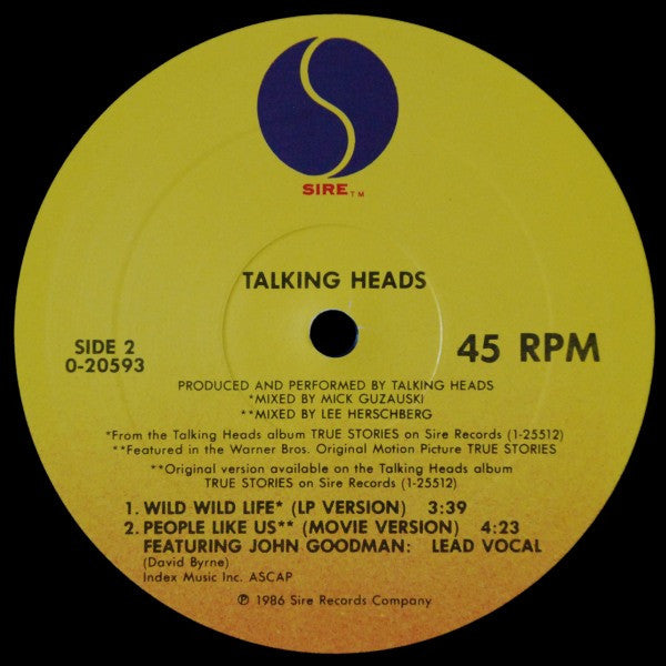 Talking Heads – Wild Wild Life - 1986 with Gold Promo Stamp VinylPursuit.com