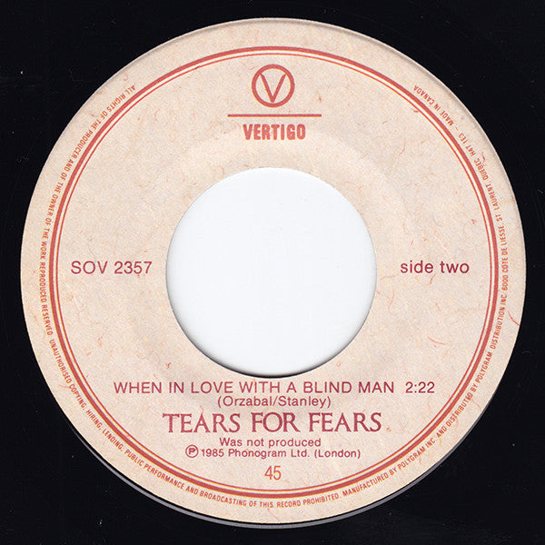 Tears For Fears – Head Over Heels -  7" Single - 1985 Limited Edition, Poster Sleeve