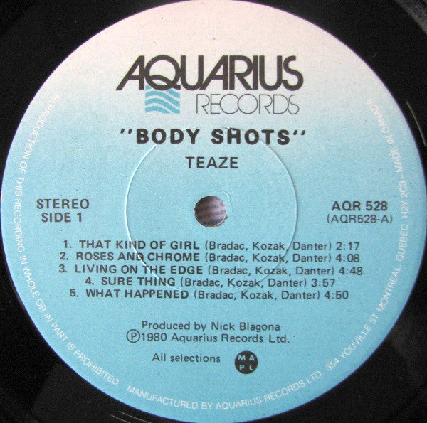 Teaze – Body Shots - 1980 Original VinylPursuit.com