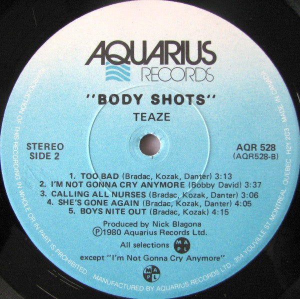 Teaze – Body Shots - 1980 Original VinylPursuit.com