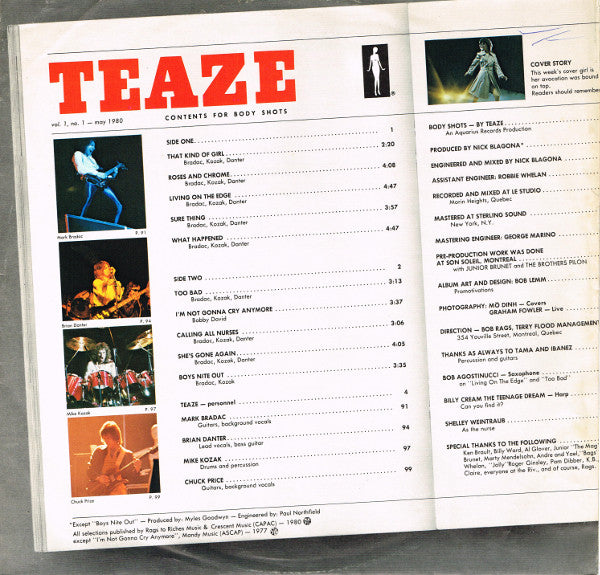 Teaze – Body Shots - 1980 Original VinylPursuit.com