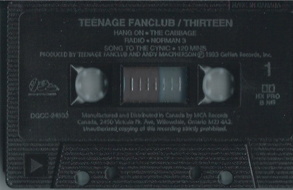 Teenage Fanclub – Thirteen - 1993 Cassette - Vinyl Pursuit Inc