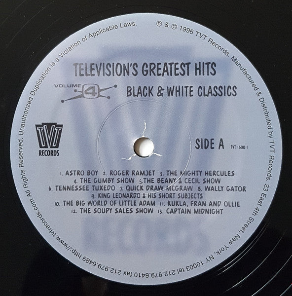 Television's Greatest Hits Volume 4: Black & White Classics - 1996 Compilation