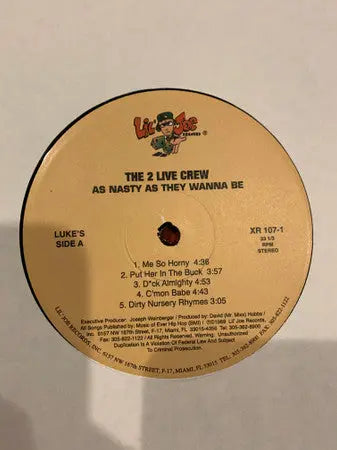 The 2 Live Crew – As Nasty As They Wanna Be - In Shrinkwrap