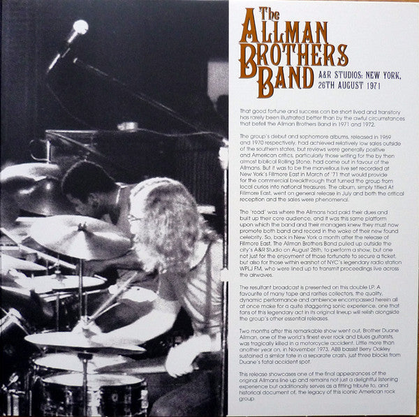 The Allman Brothers Band – A&R Studios, New York - Sealed!