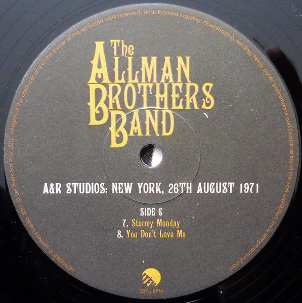 The Allman Brothers Band – A&R Studios, New York - Sealed!