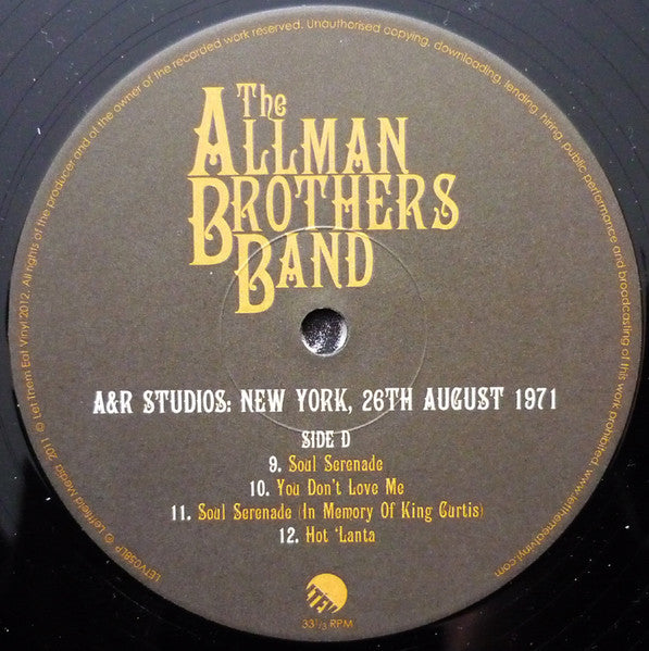 The Allman Brothers Band – A&R Studios, New York - Sealed!