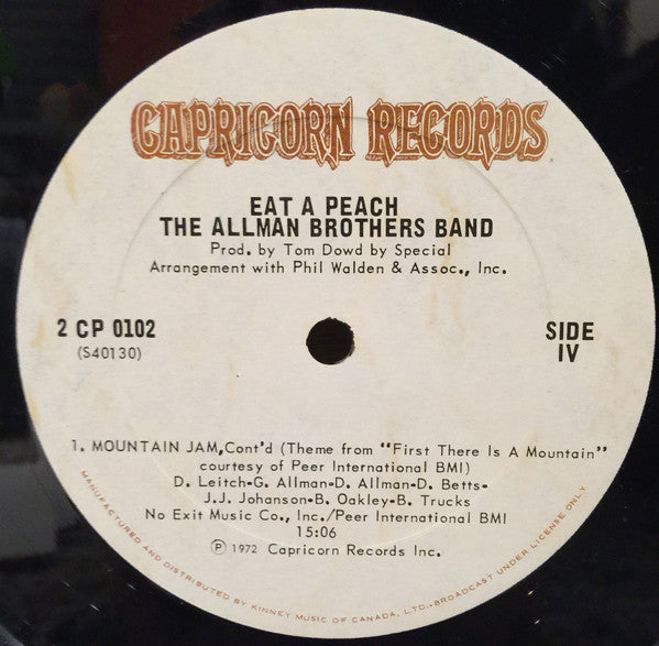 The Allman Brothers Band – Eat A Peach - 1972 Original!