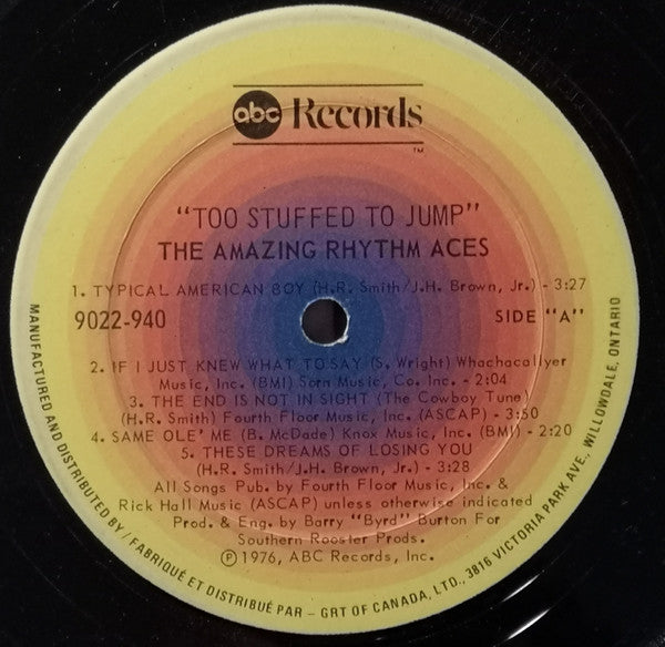 The Amazing Rhythm Aces – Too Stuffed To Jump - 1976 Original!