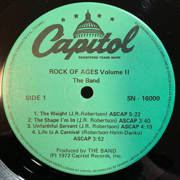 The Band – Rock Of Ages (Volume 2) - 1980 Orginal VinylPursuit.com