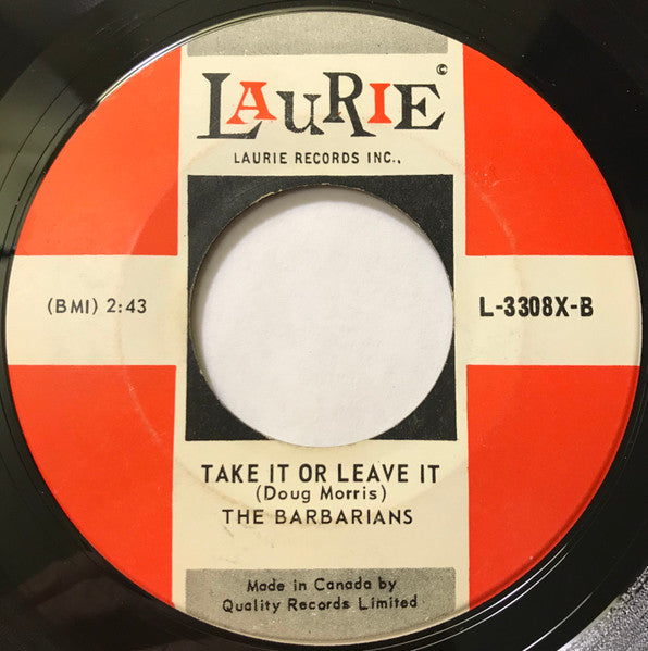 The Barbarians – Are You A Boy Or Are You A Girl -  7" Single, 1965 Vinyl Pursuit Inc