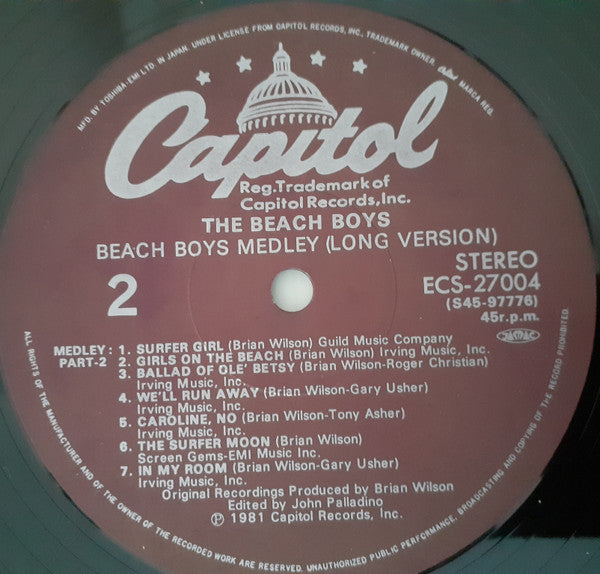 The Beach Boys – Beach Boys Medley (Long Version)- 1981 Original Japanese Pressing