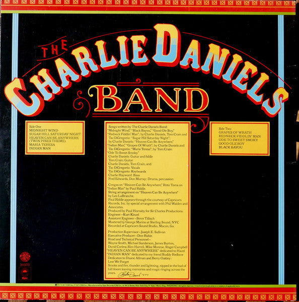 The Charlie Daniels Band – Midnight Wind - 1977 Original - Bargain! VinylPursuit.com
