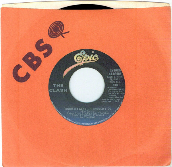 The Clash – Should I Stay Or Should I Go / Inoculated City -  7" Single - 1982