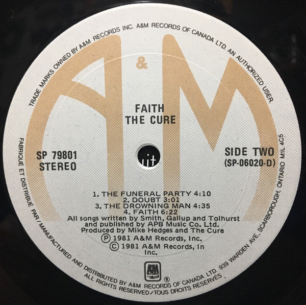 The Cure – Faith - 1981 Original