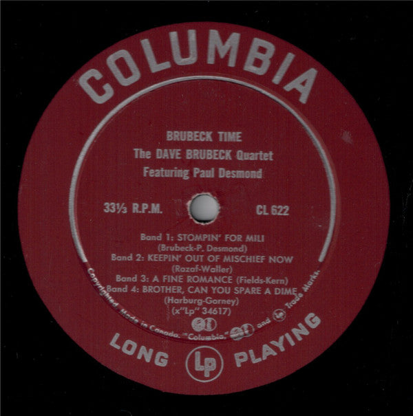 The Dave Brubeck Quartet ‎– Brubeck Time - 1955 Original MONO Pressing!
