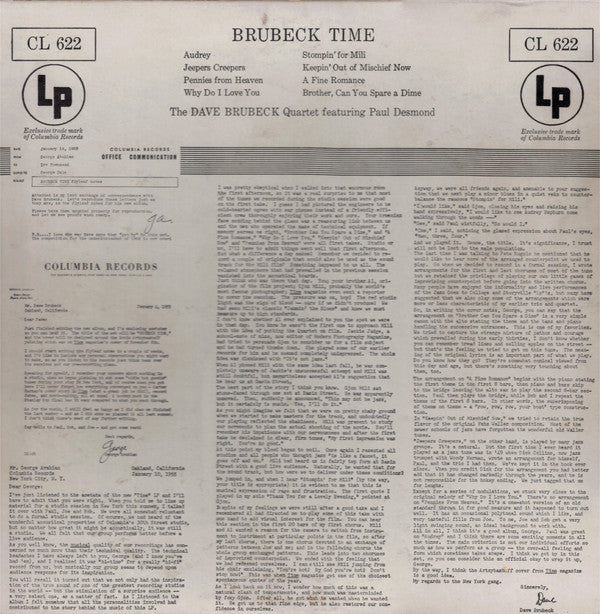 The Dave Brubeck Quartet ‎– Brubeck Time - 1955 Original MONO Pressing!