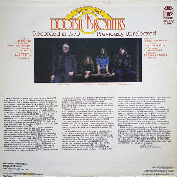 The Doobie Brothers – Introducing The Doobie Brothers - 1980 Original! Vinyl Pursuit Inc
