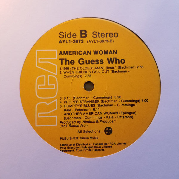 The Guess Who – American Woman - Early Pressing VinylPursuit.com
