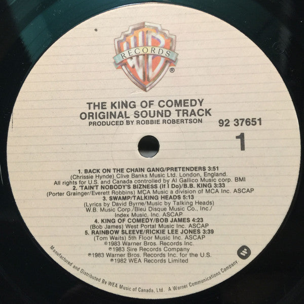 The King Of Comedy - 1983  Original Soundtrack VinylPursuit.com