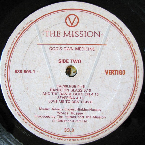 The Mission – God's Own Medicine - 1986 Original