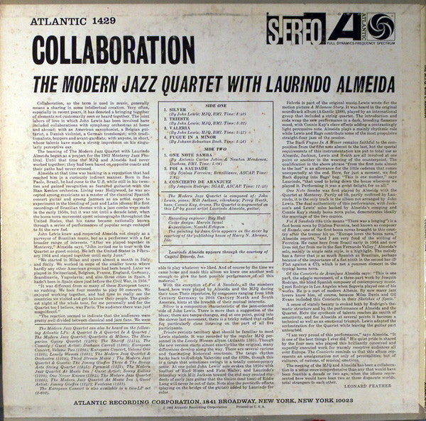 The Modern Jazz Quartet With Laurindo Almeida – Collaboration - 1966 Original VinylPursuit.com