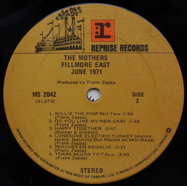 The Mothers – Fillmore East, June 1971 - 1978 Pressing VinylPursuit.com