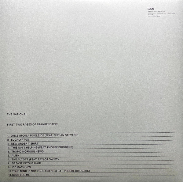 The National – First Two Pages Of Frankenstein